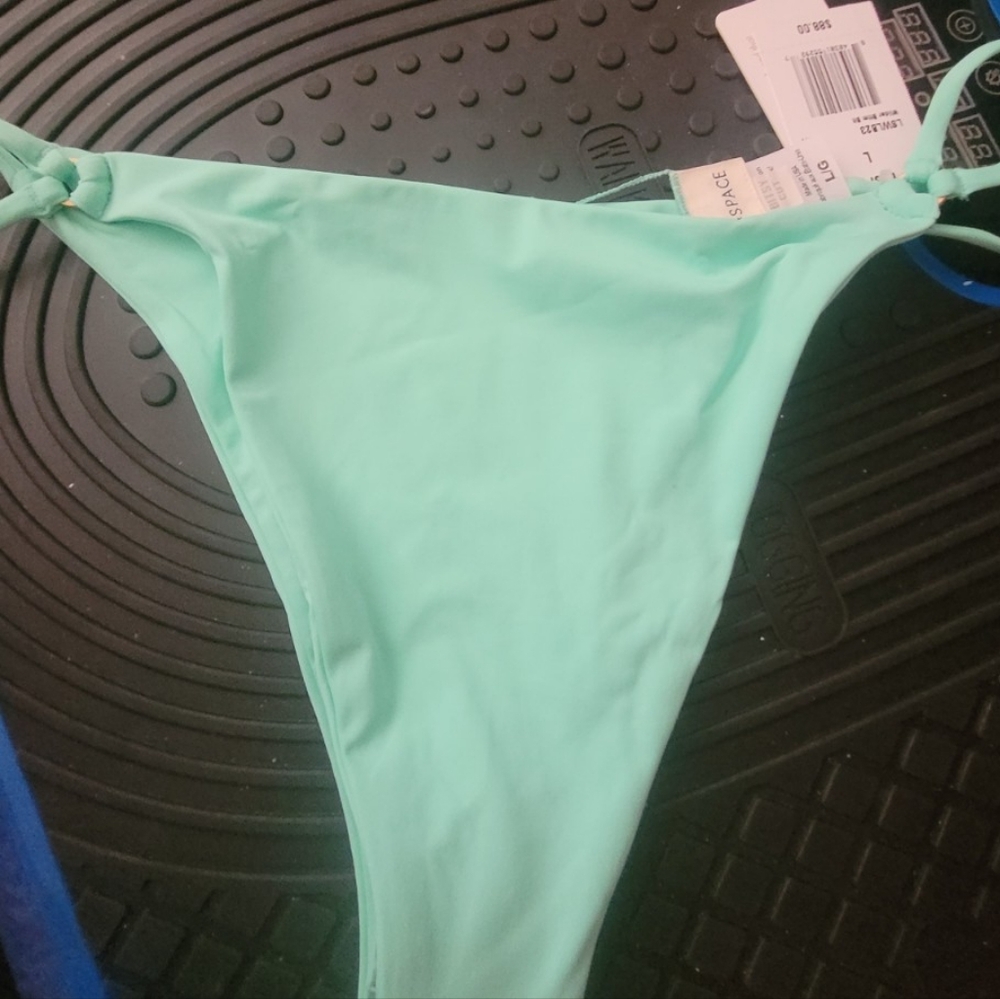 Mint Green Bikini Bottom-high Cut Leg- Nylon-Spandex-Side Straps! - Picture 3 of 3